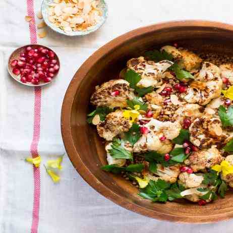 Roast cauliflower salad with balsamic-mapl