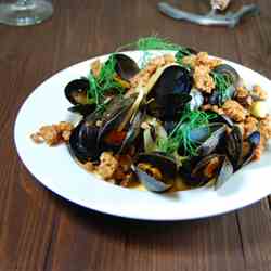 Mussels with Chorizo and Fennel