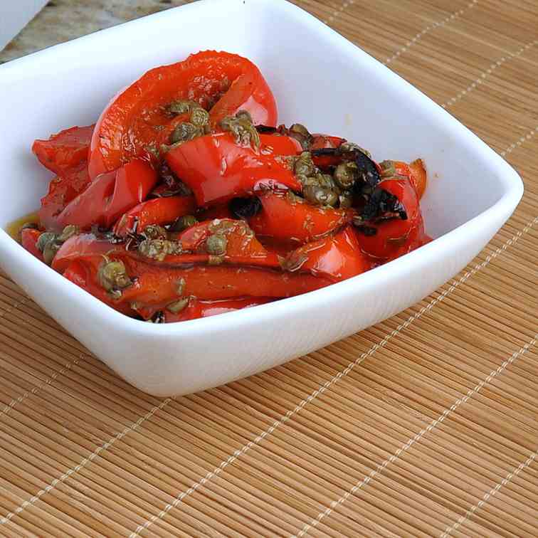 Sauteed Red Bell Peppers with Caper Sauce
