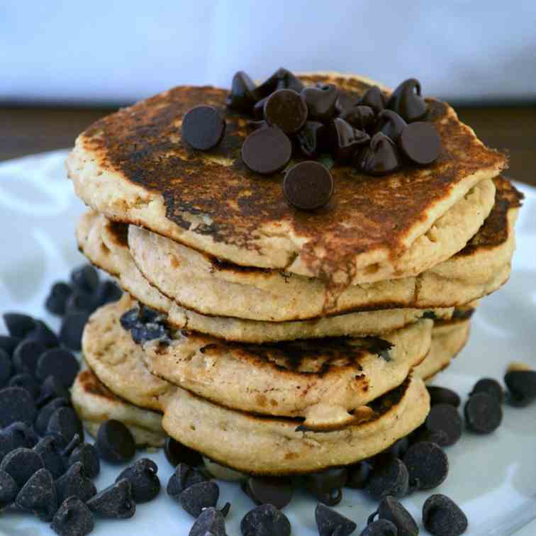 Vegan Chocolate Chip Protein Pancakes