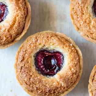 Vegan cherry bakewell tartlets