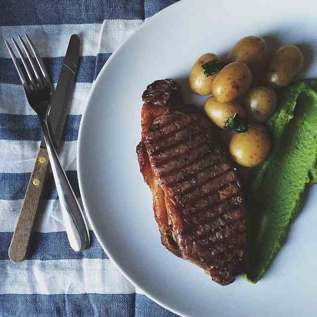 Reverse seared sirloin steak