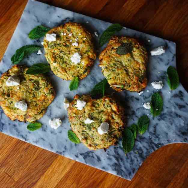 Air Fryer Zucchini And Feta Fritters
