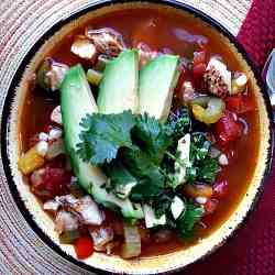 Chili-spiced chicken soup