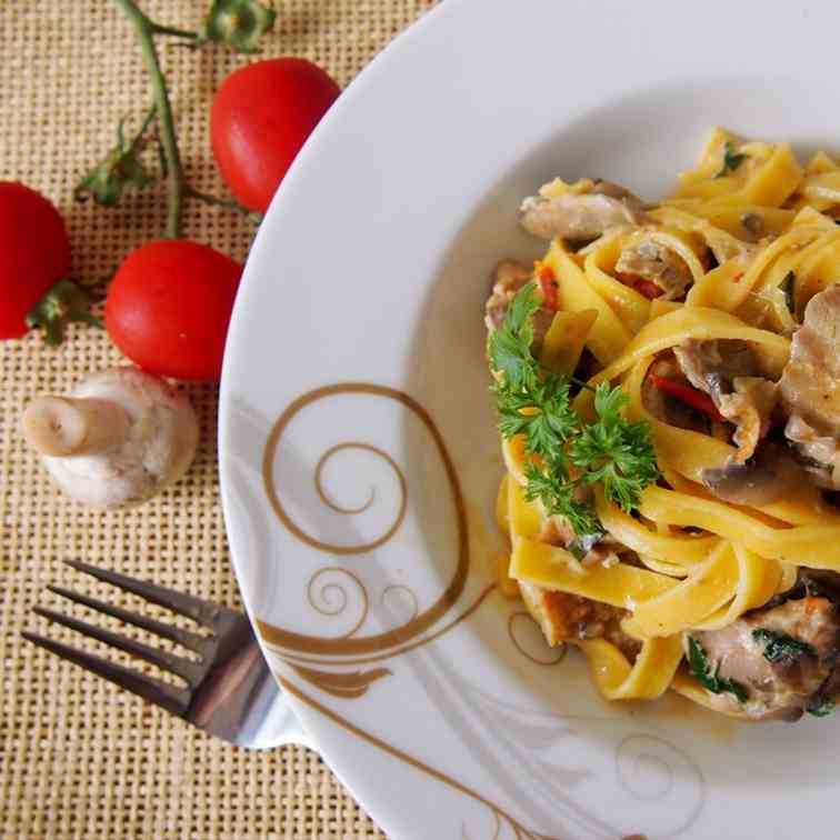 Taliatelle with gorgonzola cheese