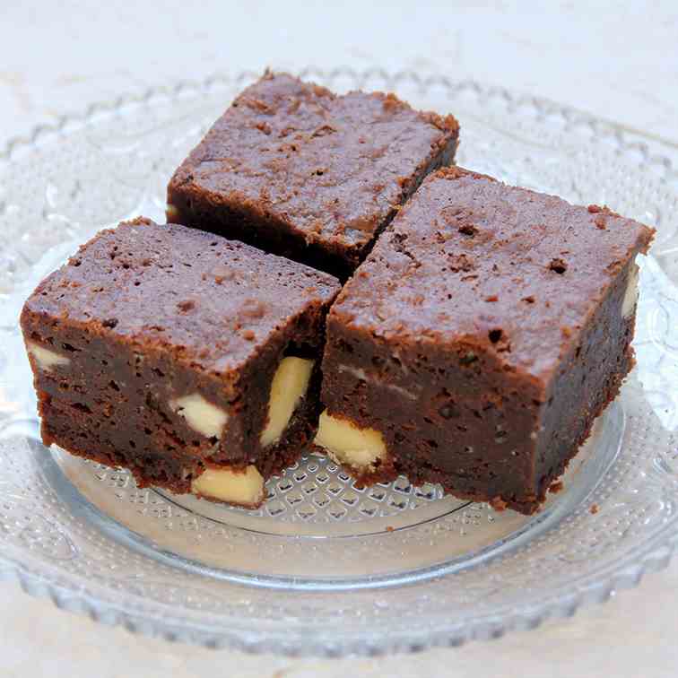 Coffee Brownies with White Chocolate Chips