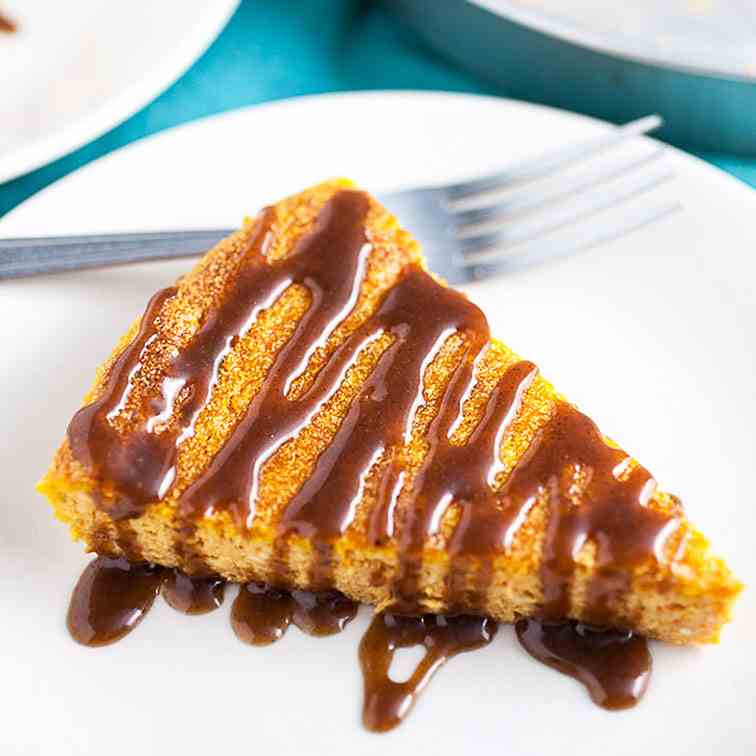 Pumpkin Cheesecake with Caramel Sauce