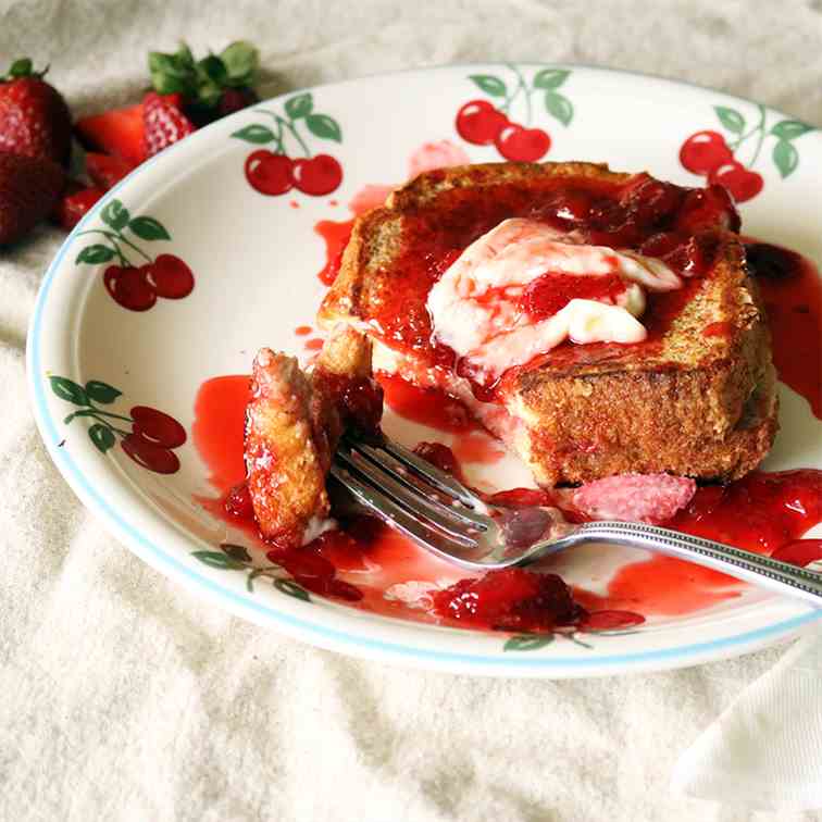Strawberries - Cream French Toast