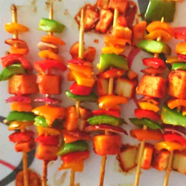 Dairy Free Paneer Tikka Skewers