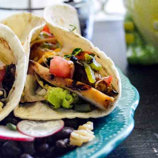 Poblano Tequila Chicken Tacos