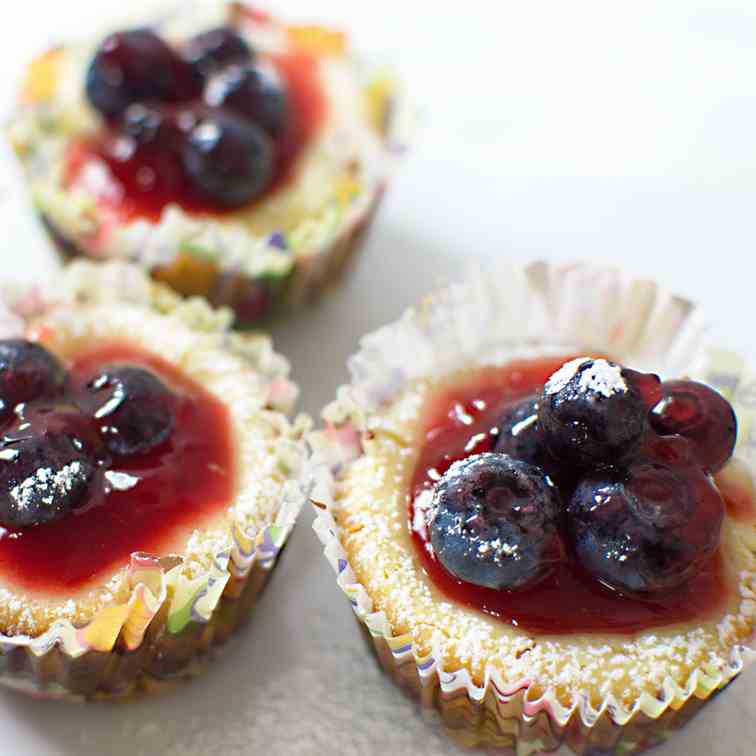 Mini Lemon Berry Cheesecakes