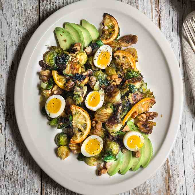 Roasted lemon - Brussels sprouts salad