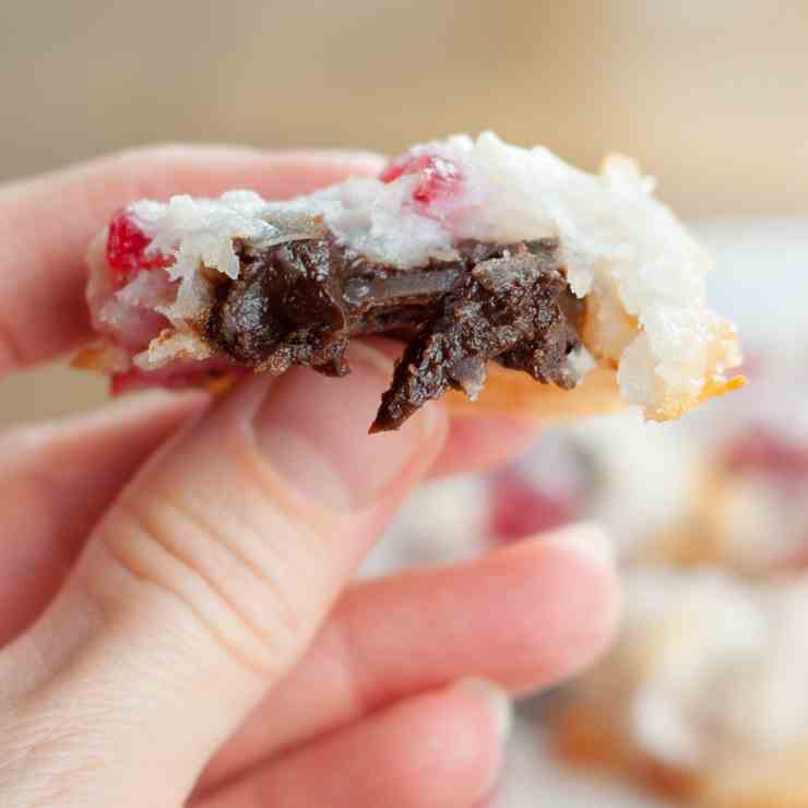 Chocolate Filled Cherry Coconut Macaroons 
