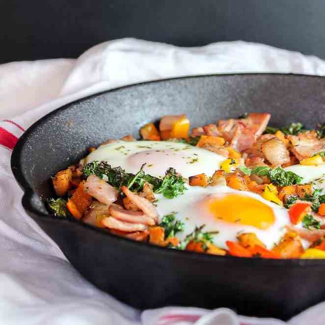 Bacon Kale - Sweet Potato Hash