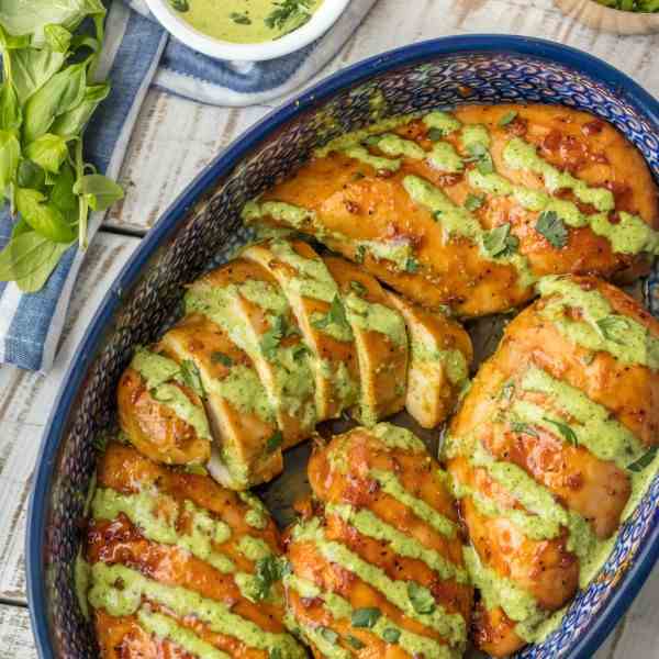 Peruvian Chicken with Green Sauce