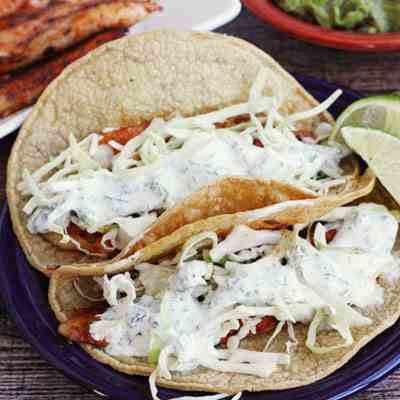 Fish Tacos with Cilantro-Lime Cream