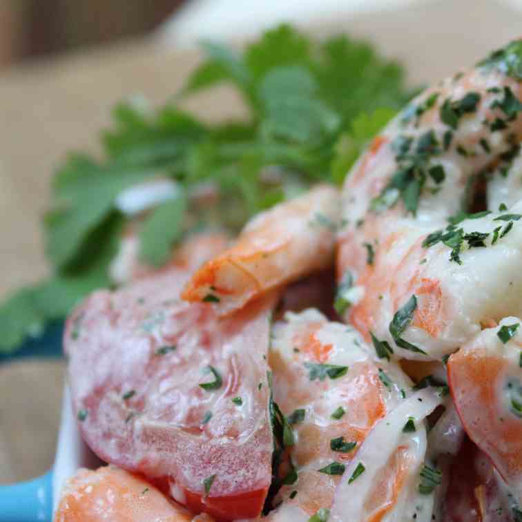 Shrimp Salad w Creamy Red Wine Vinaigrette