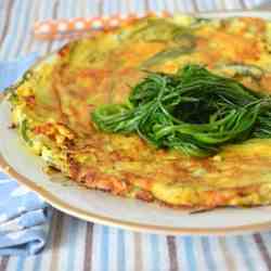 Omlette with agretti (friar's beard)