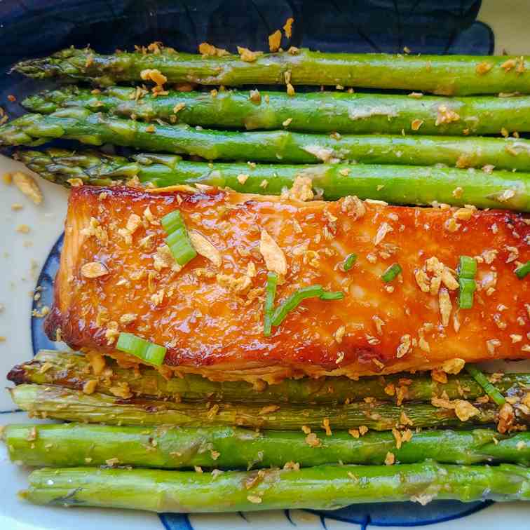 Miso Glazed Salmon with Asparagus