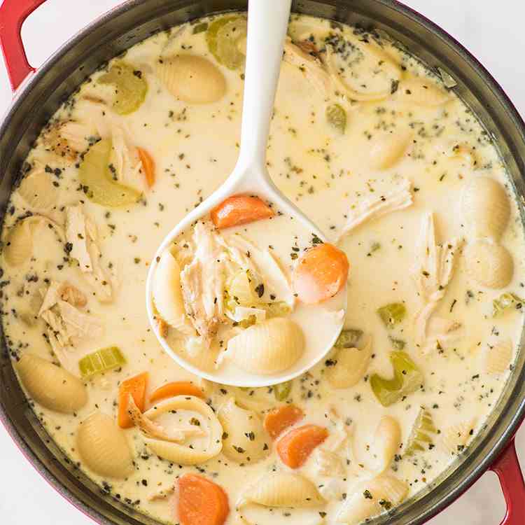 Easy Creamy Chicken Noodle Soup