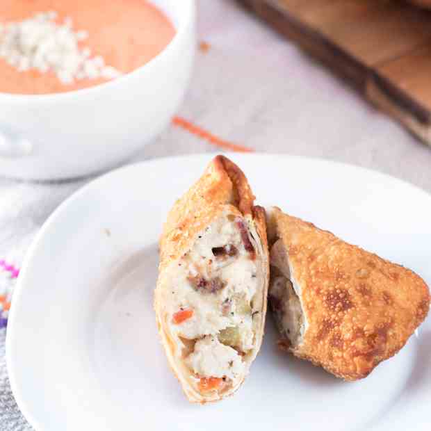 Cheesy Bacon Ranch Chicken Egg Rolls