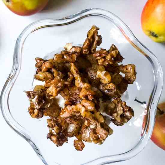 Buttered Cinnamon Apples - Candied Walnuts