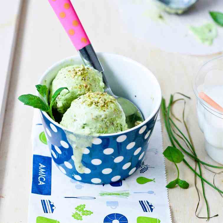 Creamy Pistachio Ice Cream