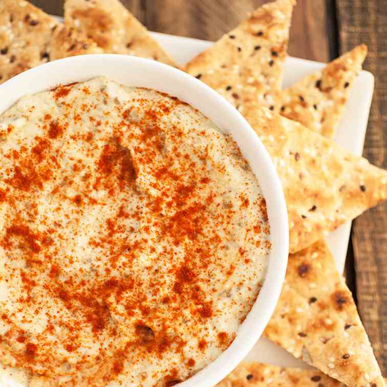 Smoky Baba Ghanoush on Toasted Pita