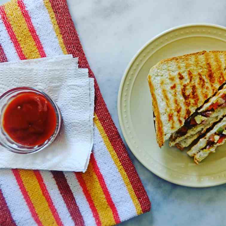 Mixed Vegetable Paneer Sandwich Recipe