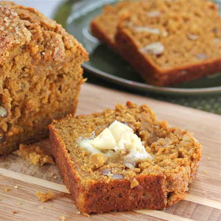 Whole Grain Pumpkin Banana Bread