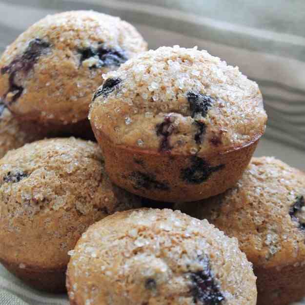 Whole Wheat Blueberry Pecan Muffins