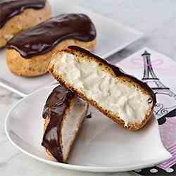 Chocolate Banana Custard Éclairs