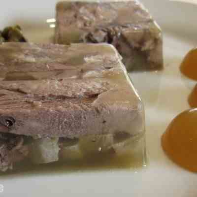 Beef Tongue with Mustard Aspic Terrine