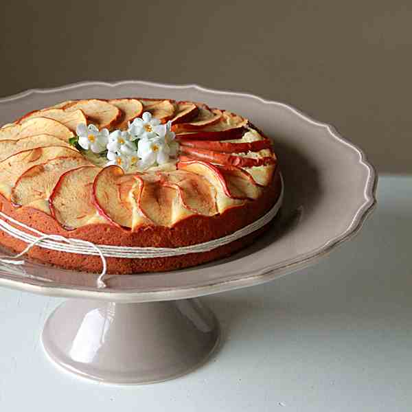 Lemon yogurt apple cake