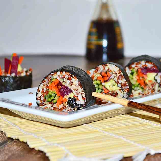 Rainbow Vegetable Sushi Rolls