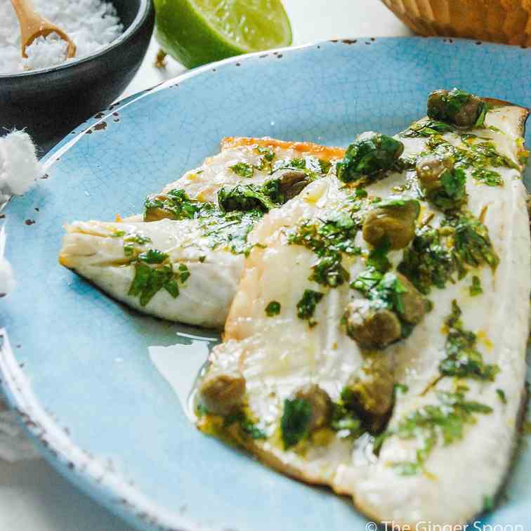 Sea Bass with Lime and Caper Dressing