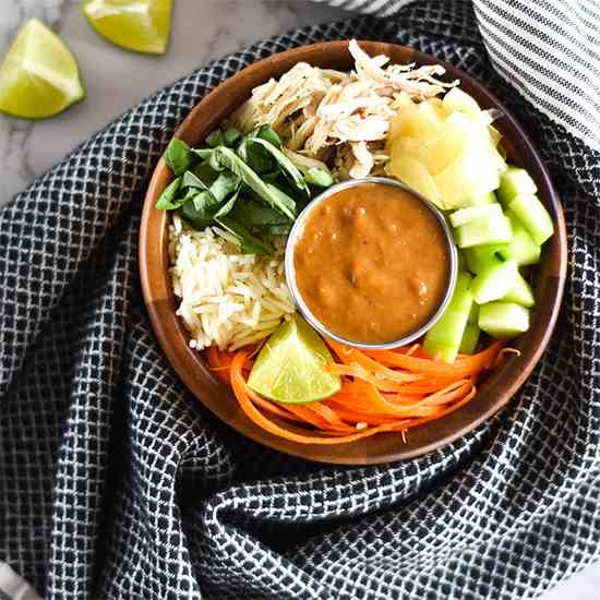 Thai Peanut Chicken Bowls