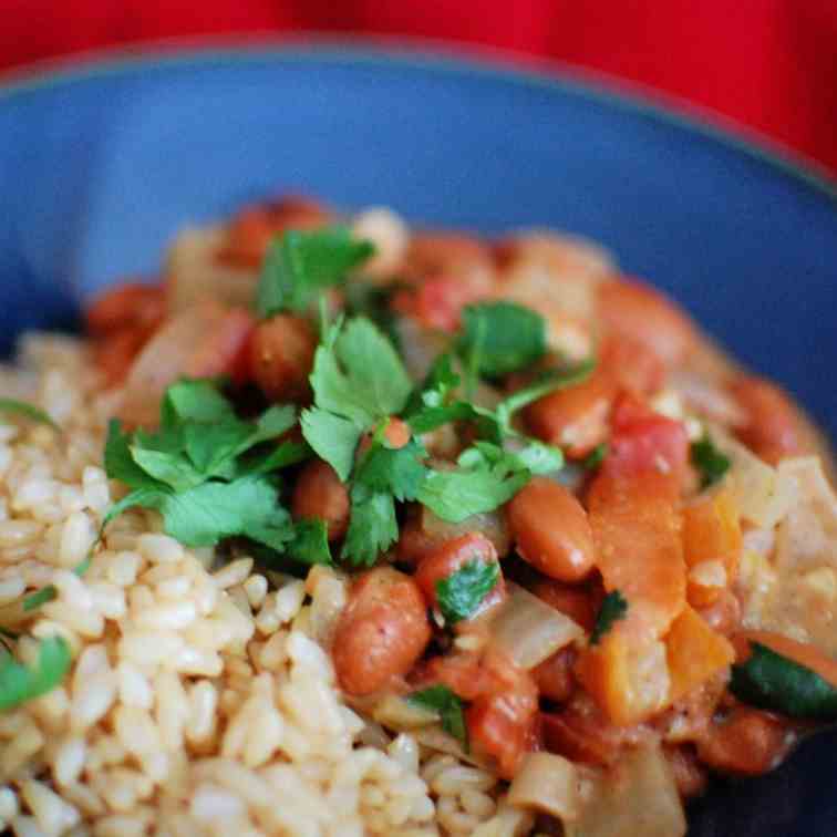 Indian spiced pinto beans