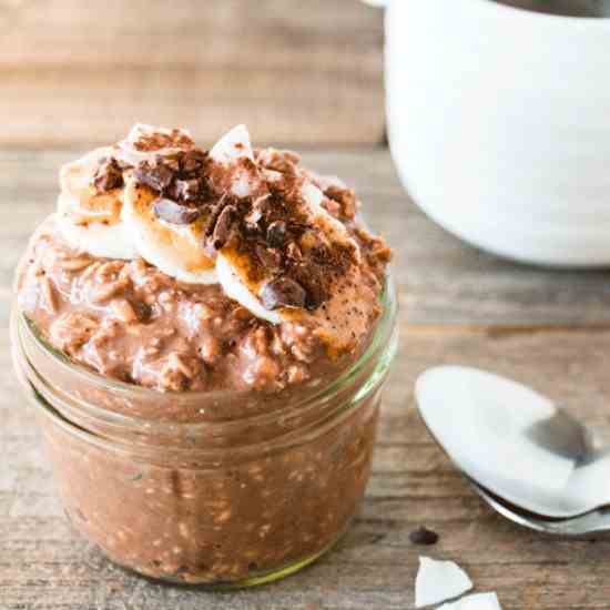 Overnight Chocolate Peanut Butter Cup Oats