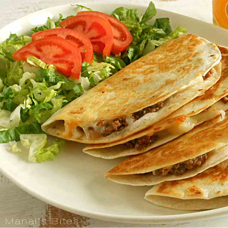 Cheese burger Quesadillas