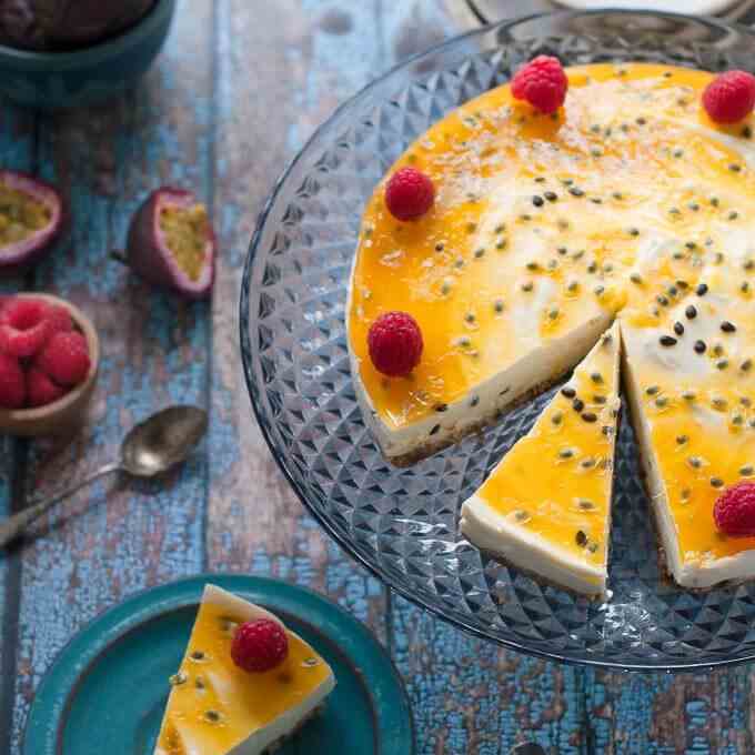 No Bake Passionfruit Cheesecake