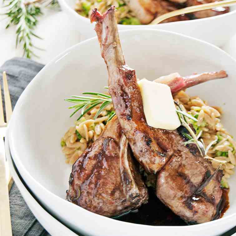 Grilled Lamb Chops with Balsamic Sauce
