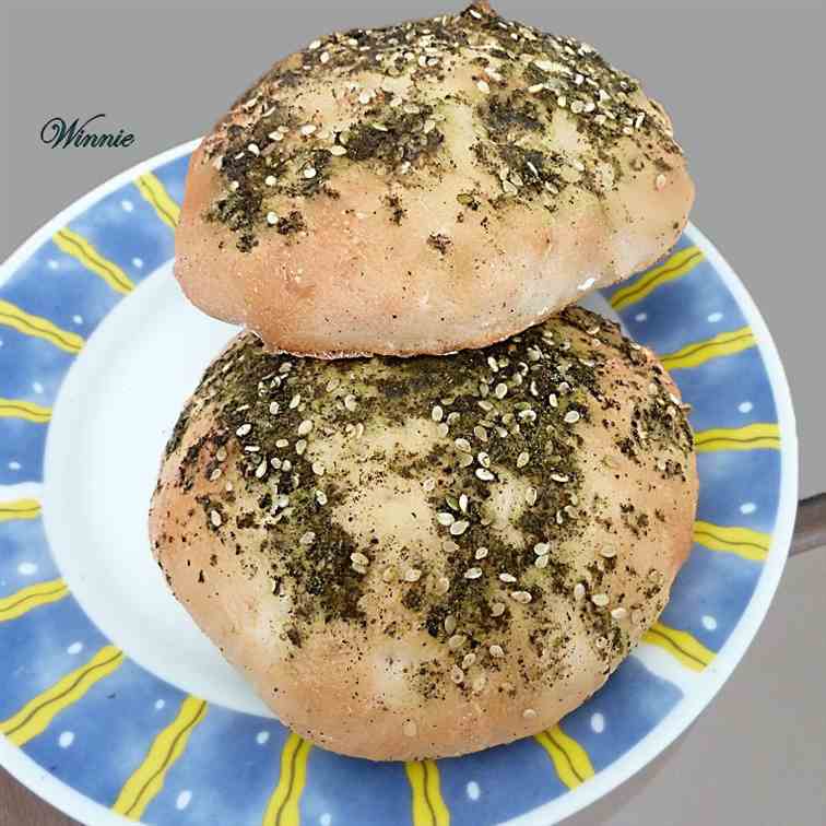 Pita-bread with zaatar and olive-oil