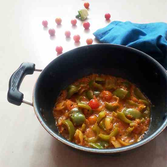 Capsicum Cherry Tomato Curry