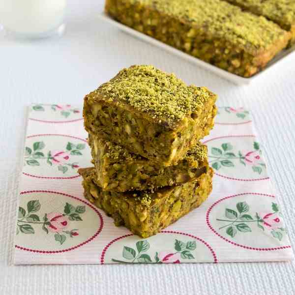 Glutenfree butternut squash pistachio bars