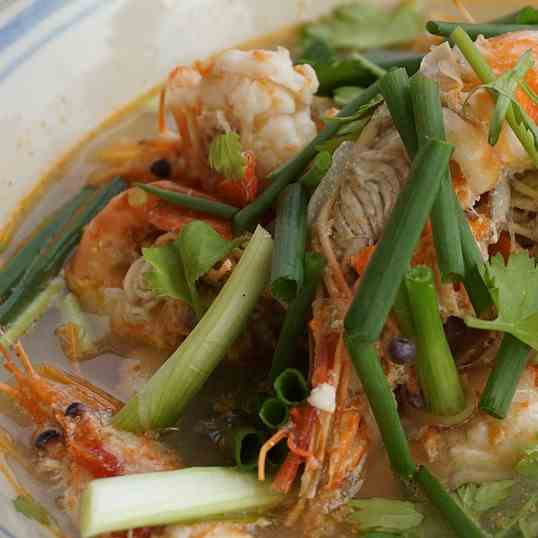 Vietnamese Hot and Sour Shrimp Soup