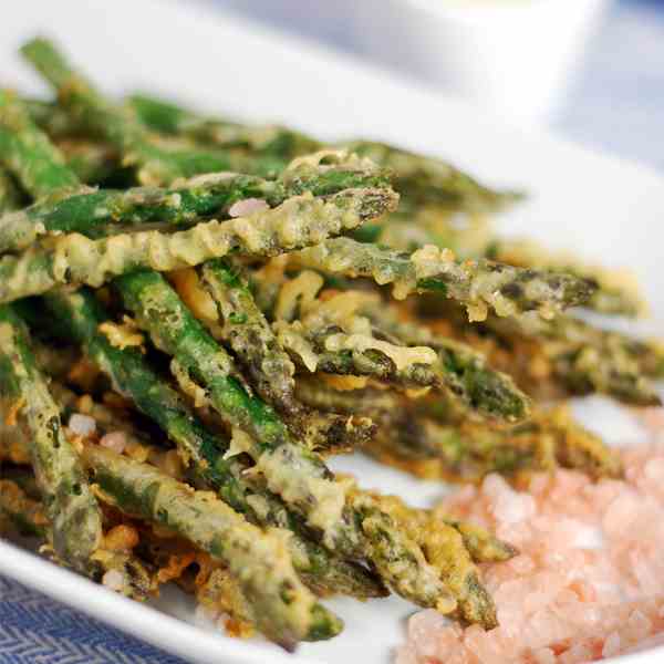 Crispy Battered Asparagus with Dijon Sauce