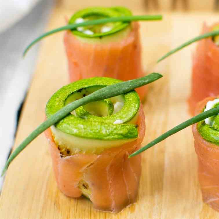 Salmon rolls with cream cheese