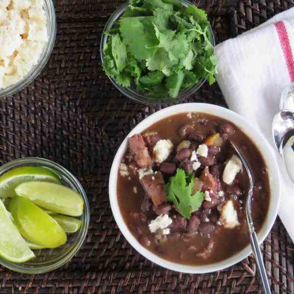 smoky black bean and ham soup