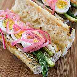 Egg, Asparagus, and Onion Sandwich